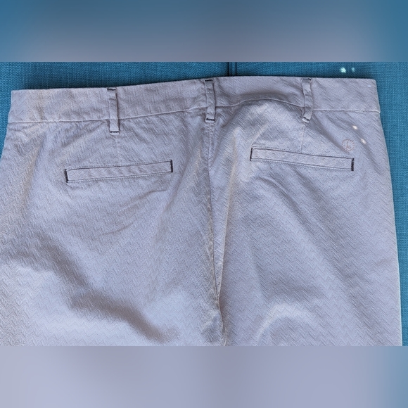 Women's Size 46 Ankle Cropped Cream Textured Pattern AT.P.CO Pants - Picture 4 of 9